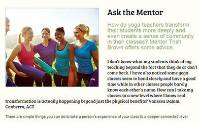 Ask the mentor - article by Patricia Brown