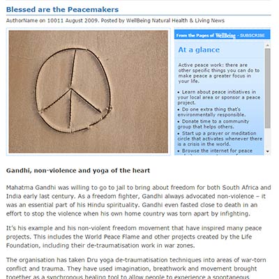 Blessed are the peacemakers - article by Astoria Barr