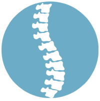 spine back care icon blue