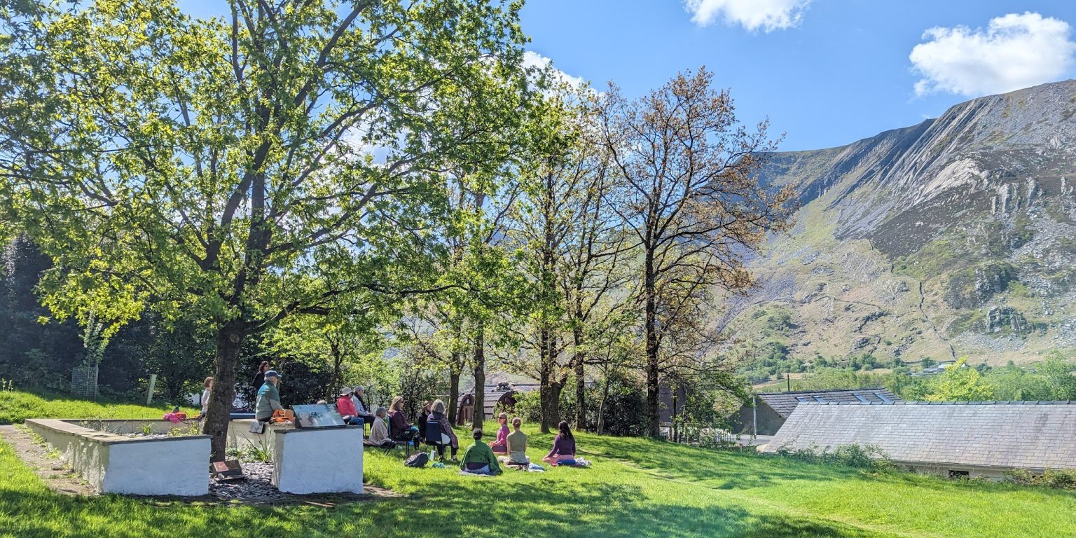 meditating in snowdonia yoga retreat and the dru centre